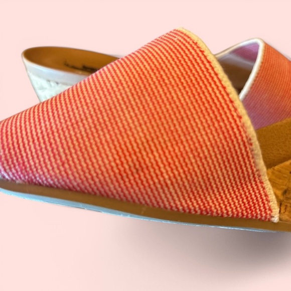 Dr Scholls Sz 8 Lonny Cork Wedge True Comfort Sandals Slide-On Red - Picture 5 of 6